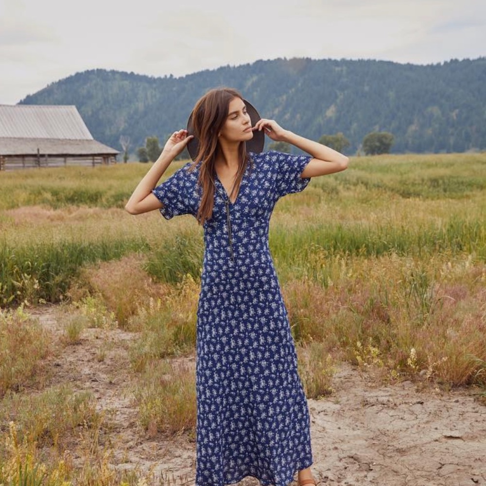 Christy Dawn Billie Dress, navy floral, XS/S